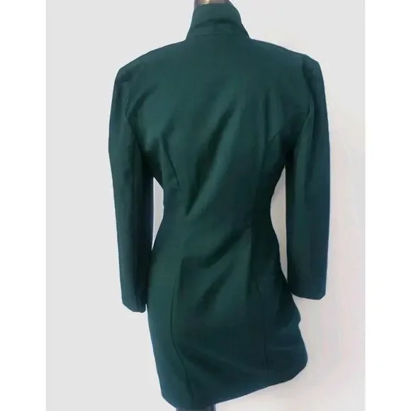 Vintage Ann Tobias Emerald Green Coat Women’s Size 4 Tailored Jacket - Picture 6 of 7